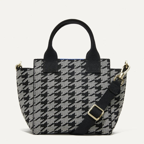 The Mini Handbag - Grey Houndstooth