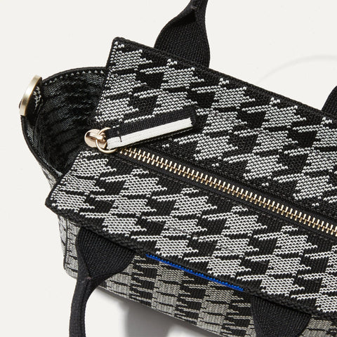 The Mini Handbag - Grey Houndstooth