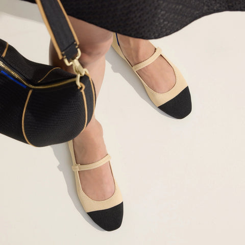 The Square Mary Jane - Cream Captoe