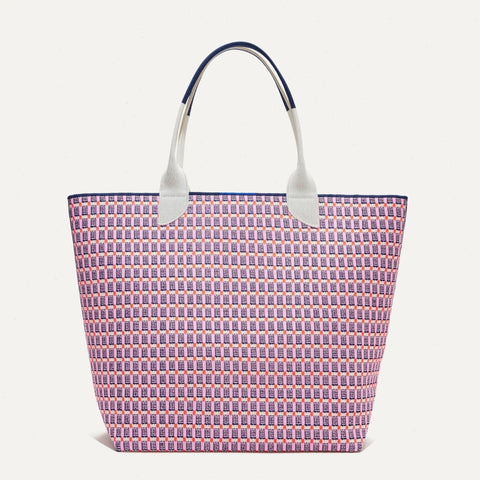 The Lightweight Tote - Navy and Pink Checkers