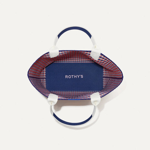 The Lightweight Tote - Navy and Pink Checkers