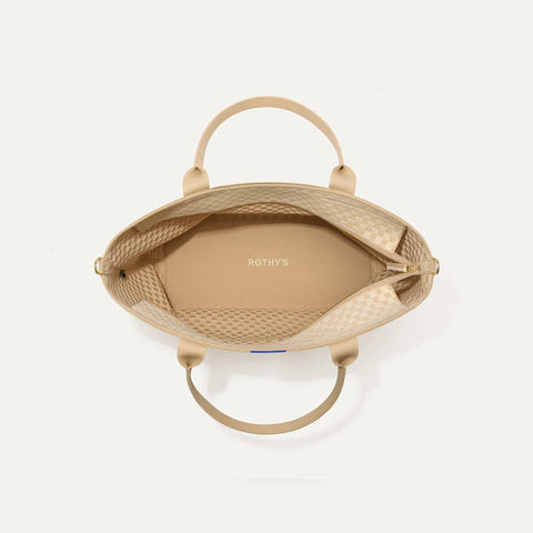 The Zip Travel Tote - Parchment Basketweave