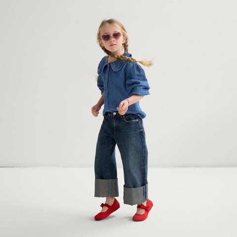 The Kids Tux Bow Mary Jane - Bright Red